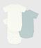 Pack of babies' short-sleeved printed cotton wrapover bodies variante 1