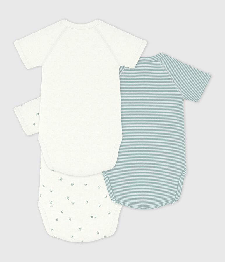Pack of babies' short-sleeved printed cotton wrapover bodies variante 1