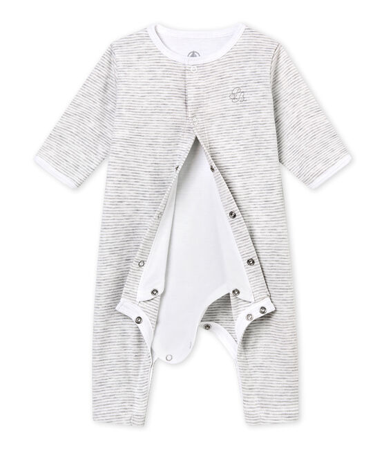 The Bodyjama baby mixed BELUGA grey/ECUME white