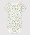 Babies' Cotton Floral Print Bodysuit With Ruffle Collar MARSHMALLOW white/MULTICO white