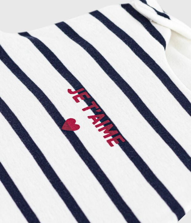 Baby sleeping bag in cotton TOG 2 white/blue