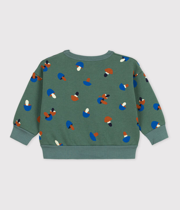 Babies' Mushroom Patterned Cotton Sweatshirt green/multicolor