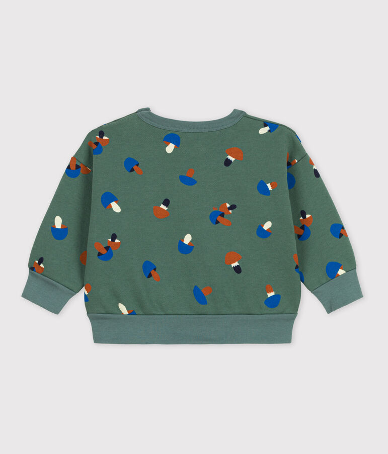 Babies' Mushroom Patterned Cotton Sweatshirt green/multicolor