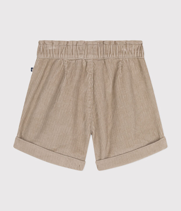 Little girls' corduroy shorts beige