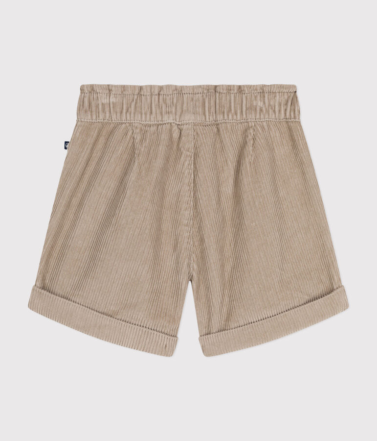 Little girls' corduroy shorts beige
