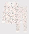 Girls' Snugfit Paris Print Organic Cotton Pyjamas MARSHMALLOW white/MULTICO white