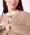 Women's plain wool and cotton cardigan ROCHE brown