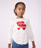 Children's long-sleeved heart-patterned T-shirt white