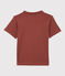 Boys' Short-Sleeved Cotton T-Shirt OMBRIE brown