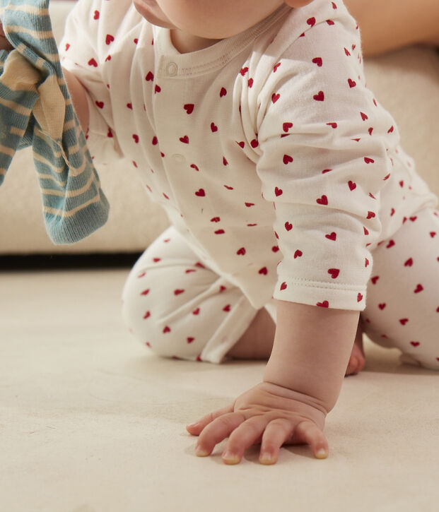Babies' Patterned Cotton Outfit white/red
