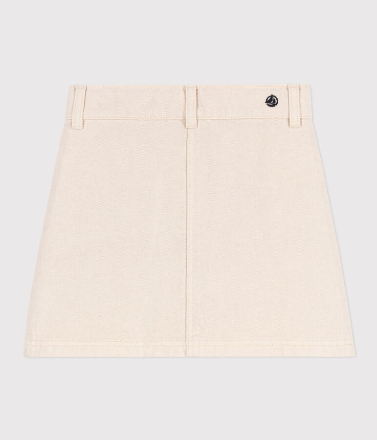 Girls' Denim Skirt Ecru