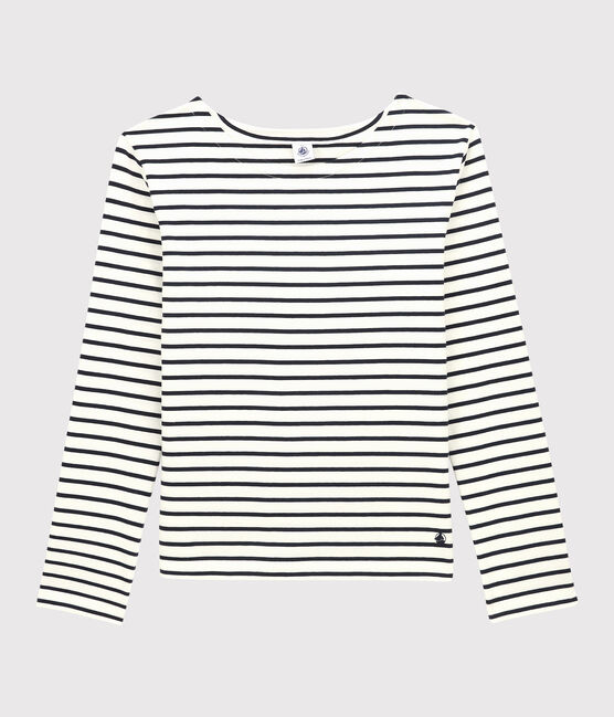 Women's Breton Cotton Top MARSHMALLOW white/SMOKING blue