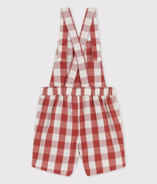 Babies' Poplin Dungaree Shorts brown/ecru