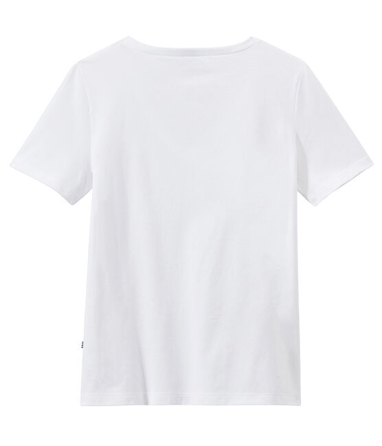 V-NECK women's fine jersey tee ECUME white