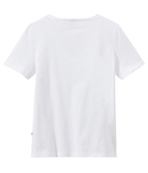 V-NECK women's fine jersey tee white