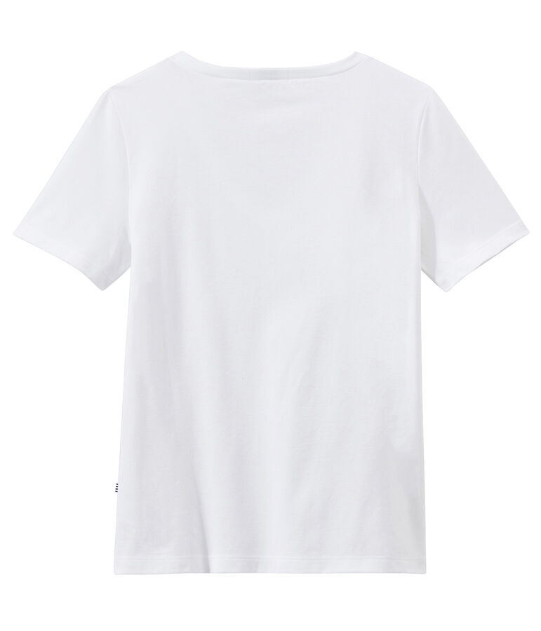 V-NECK women's fine jersey tee white