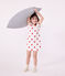 Girls' Heart Patterned Cotton Nightdress MARSHMALLOW white/TERKUIT red