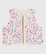 Babies' sleeveless cardigan in printed cotton poplin and sherpa