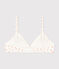 Girls' Flower Cotton and Elastane Padded Bra MARSHMALLOW white/MULTICO white