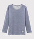 Children's Pinstriped Long-Sleeved Wool and Cotton T-Shirt