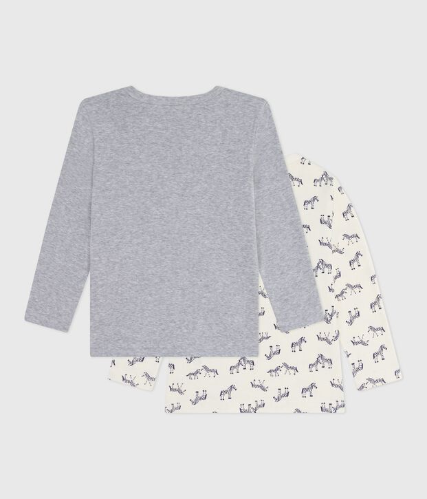 Children's long-sleeved zebra-print cotton T-shirts multicolor