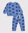Babies' sweatshirt and trousers set in animal-themed printed cotton blue/multicolor
