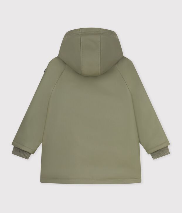 Children's plain winter raincoat OLIVINE