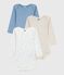 Pack of babies' long-sleeved heart-print cotton bodies variante 1