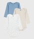Pack of babies' long-sleeved heart-print cotton bodies