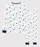 Unisex Starry Cotton Pyjamas MARSHMALLOW white/MEDIEVAL blue