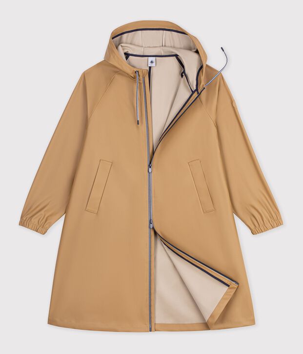 Women's long raincoat in two colours LATTE
