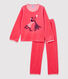 Girls' Pink Cub Motif Velour Pyjamas