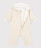 Babies' Quilted Cotton Hooded Jumpsuit MONTELIMAR CHINE beige