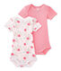 Set of 2 baby girls' short-sleeved bodysuits