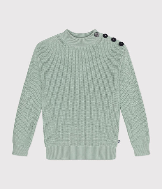 Women's Fisherman's Rib Cotton Pullover HERBIER green