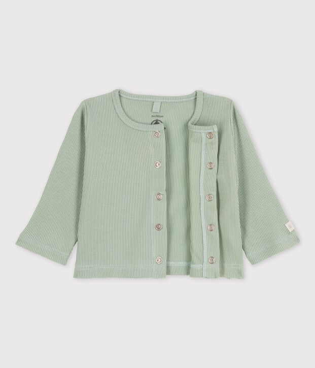 Babies' Cotton and Lyocell Cardigan green