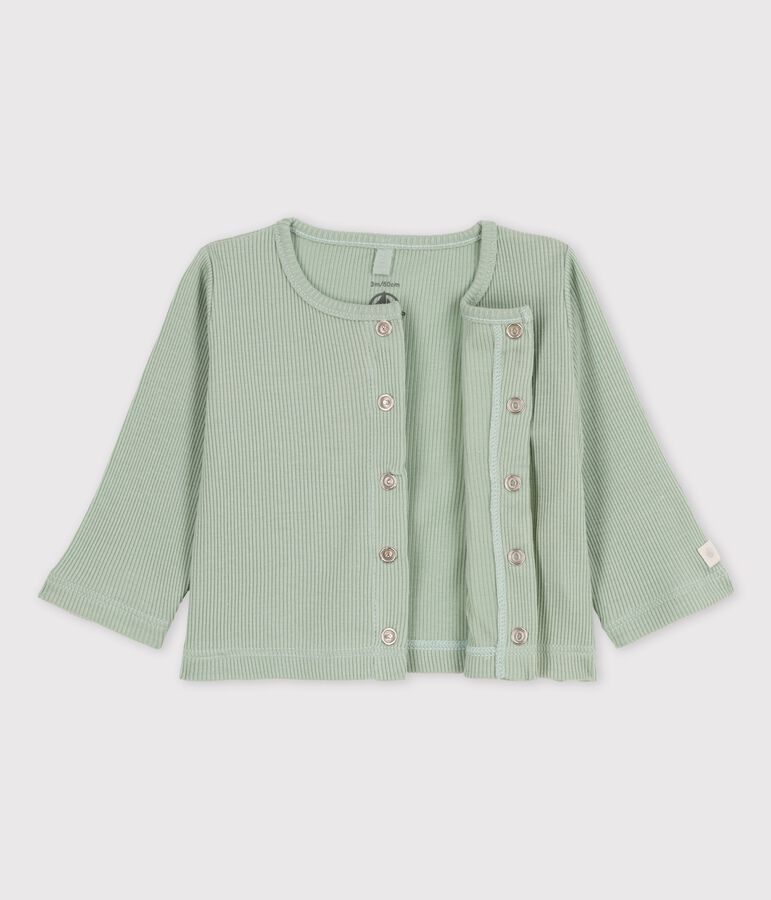 Babies' Cotton and Lyocell Cardigan green
