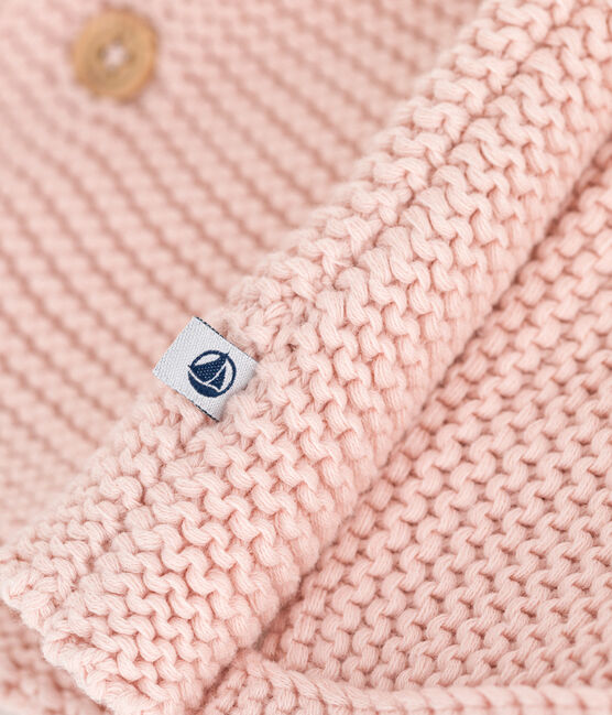 Babies' Moss Stitch Knit Cardigan SALINE pink