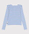 Women's plain cotton cardigan MARSHMALLOW white/PERSE blue