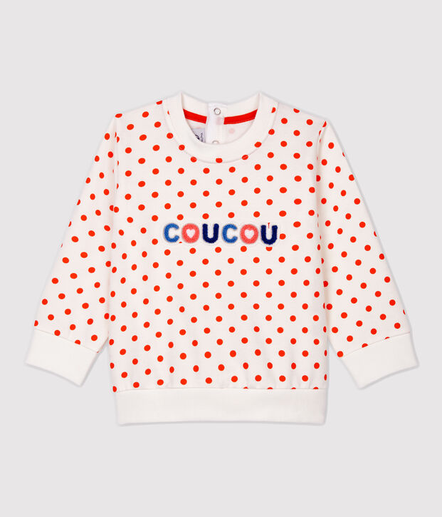 Babies' Fleece Sweatshirt white/orange