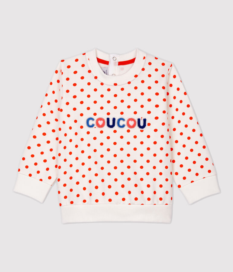 Babies' Fleece Sweatshirt white/orange