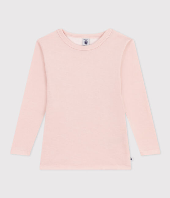 Children's Unisex Long-Sleeved Wool and Cotton T-Shirt SALINE pink