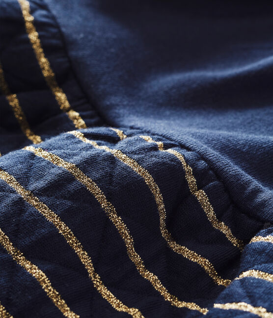 Baby girl's sailor stripe dual fabric dress SMOKING blue/DORE yellow