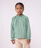 Children's long-sleeved printed cotton blouse green/white