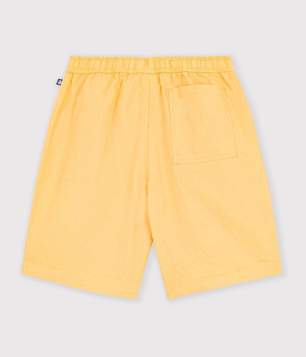 Children's Bermuda shorts in plain cotton yellow