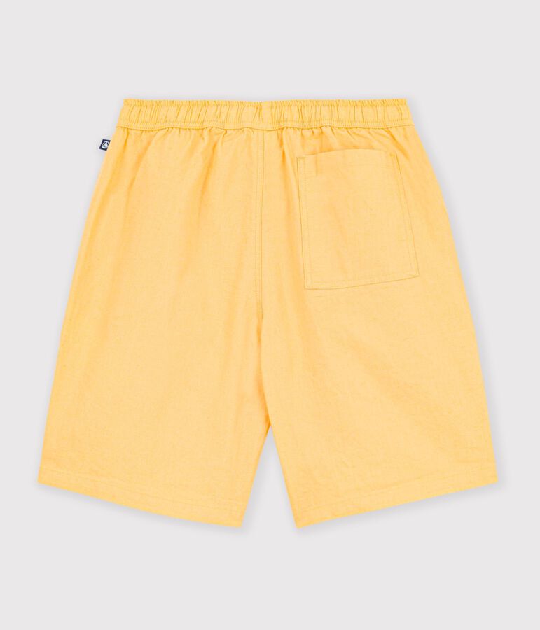 Children's Bermuda shorts in plain cotton yellow