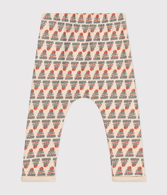 Babies' Patterned Thick Jersey Trousers AVALANCHE white/MULTICO