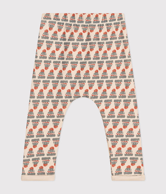 Babies' Patterned Thick Jersey Trousers AVALANCHE white/MULTICO