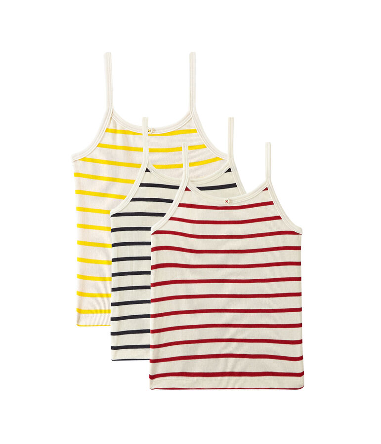 Set of 3 strap vest tops girl white