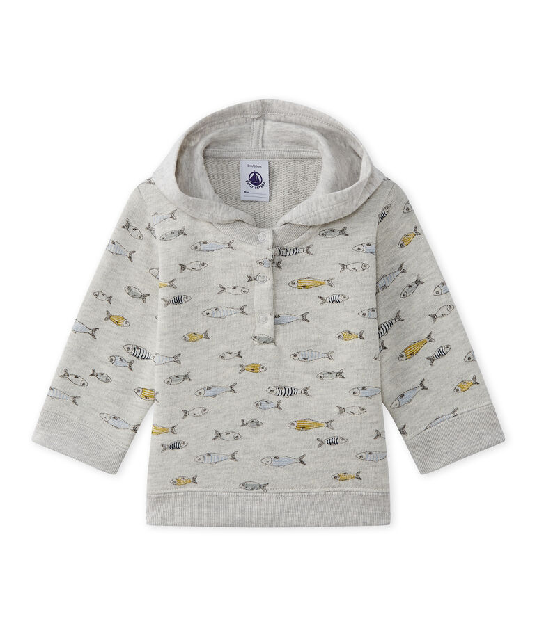 Baby boy's hooded sweatshirt BELUGA grey/MULTICO white